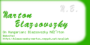 marton blazsovszky business card